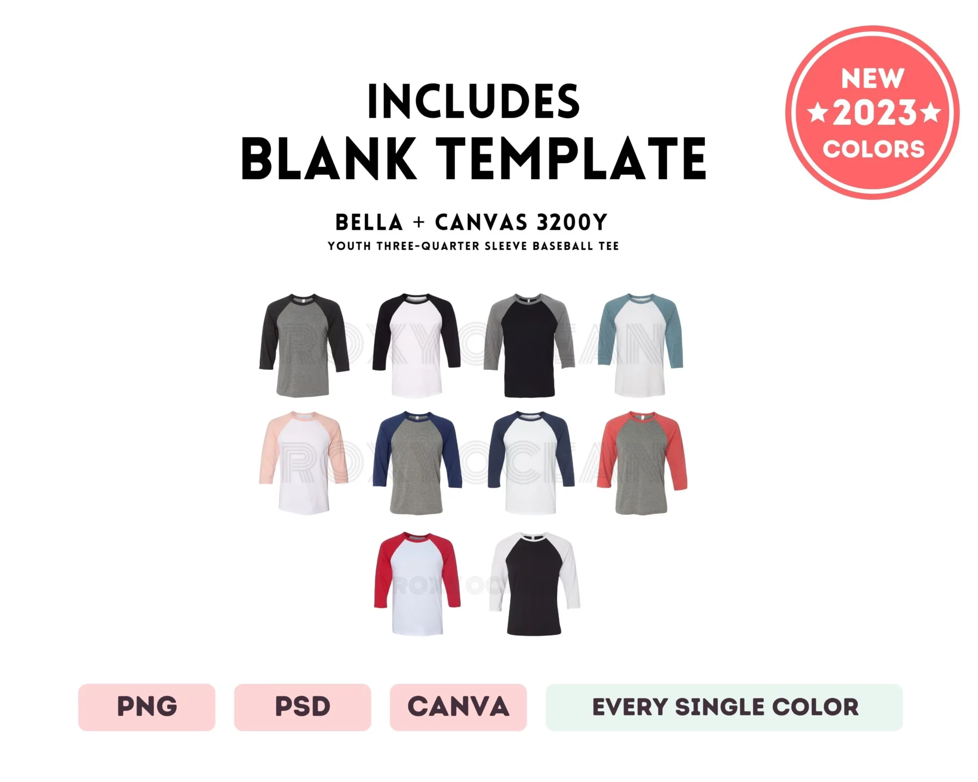 Editable Bella Canvas 3200Y Color + Size Chart - Image 5