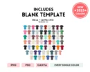 Editable Bella Canvas 3413 Color + Size Chart