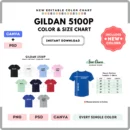 Editable Gildan 5100P Color + Size Chart