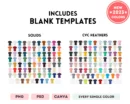 Editable Bella Canvas 3001 Color + Size Chart