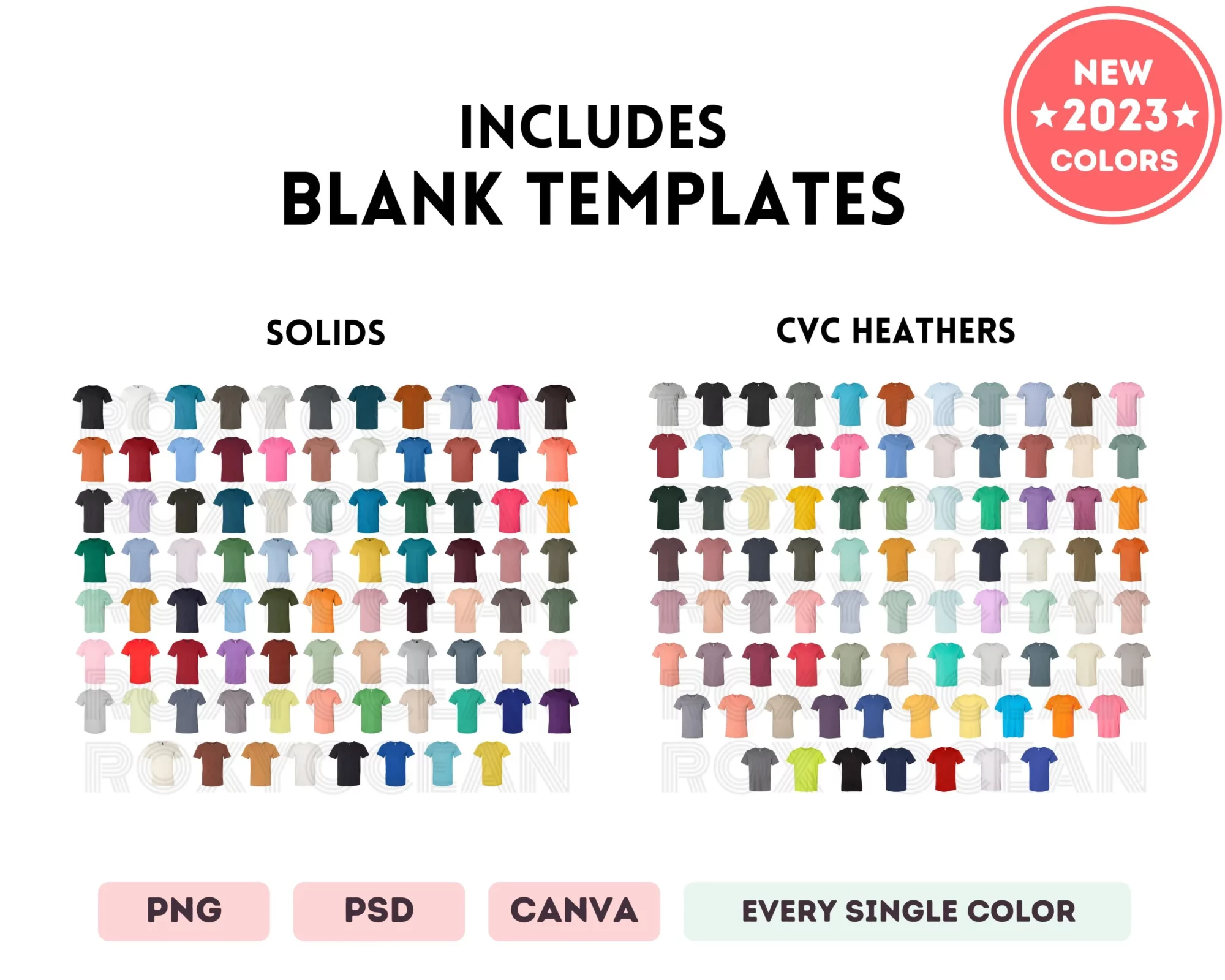 Editable Bella Canvas 3001 Color + Size Chart - Image 6