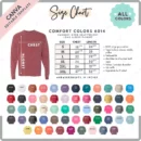 Editable Comfort Colors 6014 Size + Color Chart