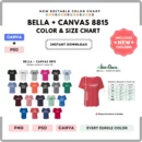 Editable Bella Canvas 8815 Color + Size Chart