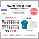 Editable Comfort Colors 9018 Color + Size Chart