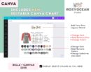 Editable Bella Canvas 3200 Size + Color Chart