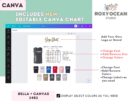 Editable Bella Canvas 3483 Size + Color Chart