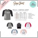 Editable Bella Canvas 3200T Size + Color Chart