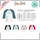 Editable Bella Canvas 3200Y Size + Color Chart