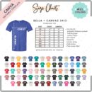 Editable Bella Canvas 3413 Size + Color Chart