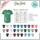 Editable Bella Canvas 3415 Size + Color Chart