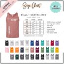 Editable Bella Canvas 3480 Size + Color Chart