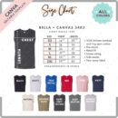 Editable Bella Canvas 3483 Size + Color Chart