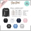 Editable Bella Canvas 3501T Size + Color Chart