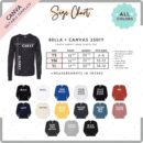 Editable Bella Canvas 3501Y Size + Color Chart