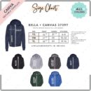 Editable Bella Canvas 3739Y Size + Color Chart