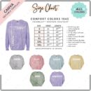 Editable Comfort Colors 1545 Size + Color Chart