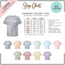 Editable Comfort Colors 1745 Size + Color Chart