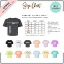 Editable Comfort Colors 3023CL Size + Color Chart