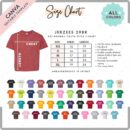 Editable Jerzees 29BR Size + Color Chart