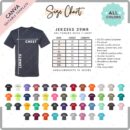 Editable Jerzees 29MR Size + Color Chart