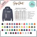 Editable Jerzees 996MR Size + Color Chart