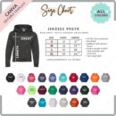 Editable Jerzees 996YR Size + Color Chart