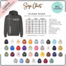 Editable Gildan SF500 Size + Color Chart