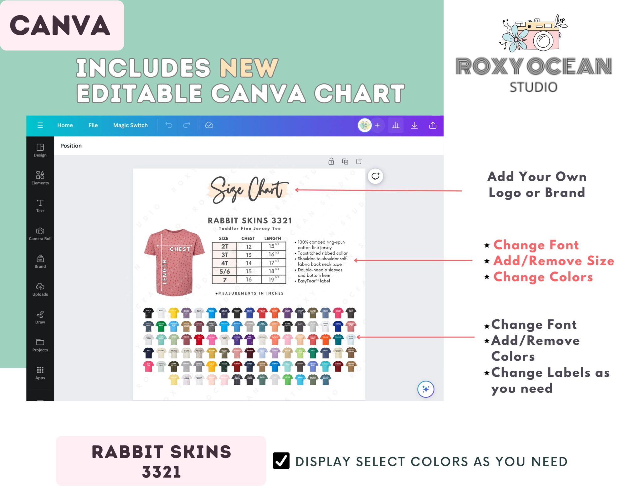 Editable Rabbit Skins 3321 Size + Color Chart - Image 2