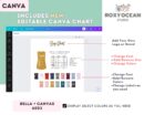 Editable Bella Canvas 6003 Size + Color Chart