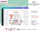 Editable Bella Canvas 6400 Size + Color Chart