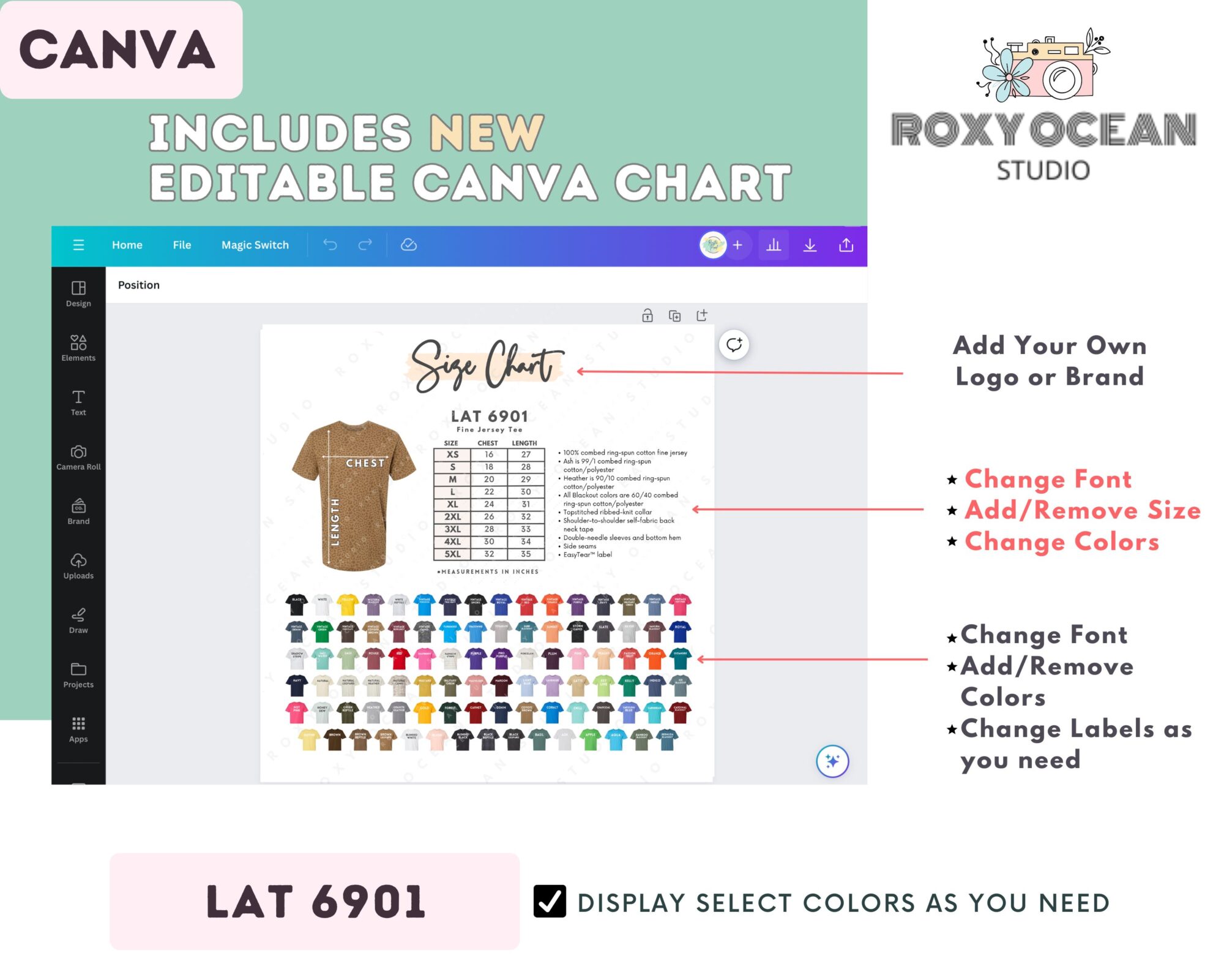 Editable LAT 6901 Size + Color Chart - Image 2