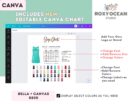 Editable Bella Canvas 8800 Size + Color Chart