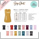 Editable Bella Canvas 6003 Size + Color Chart