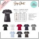 Editable Bella Canvas 6035 Size + Color Chart