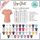 Editable Bella Canvas 6400 Size + Color Chart