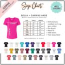 Editable Bella Canvas 6405 Size + Color Chart