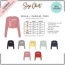 Editable Bella Canvas 7503 Size + Color Chart