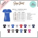 Editable Bella Canvas 8413 Size + Color Chart