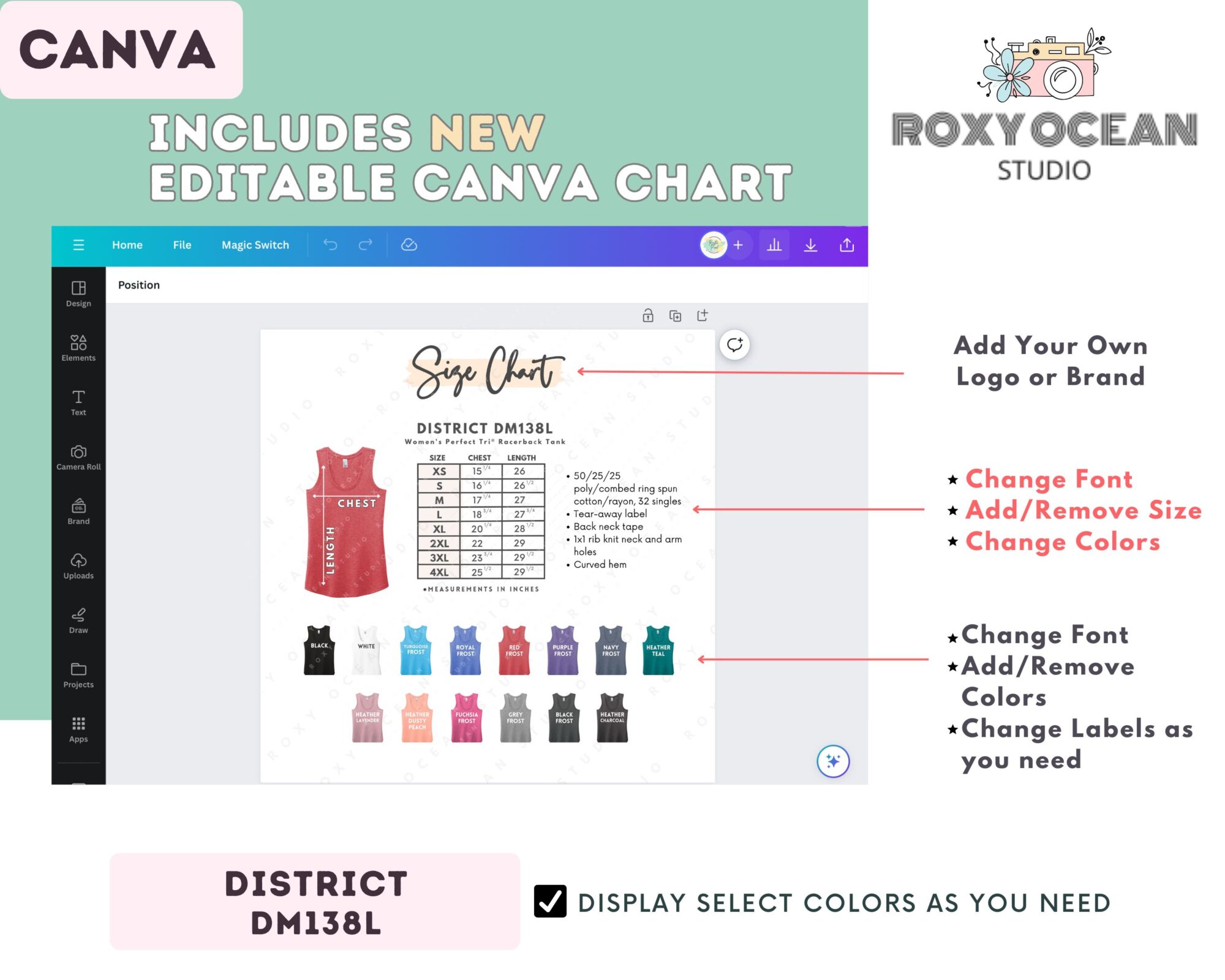 Editable District DM138L Size + Color Chart - Image 2