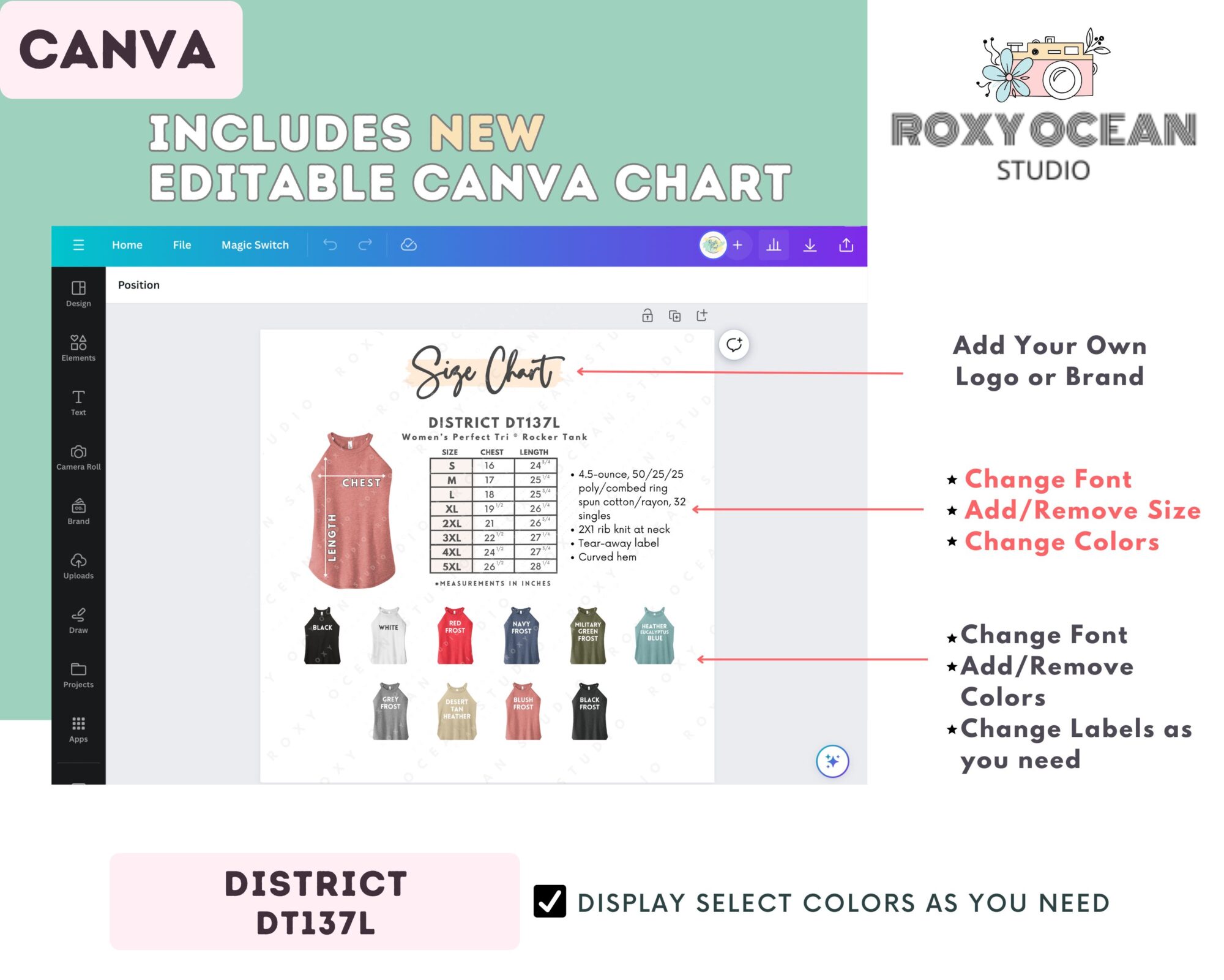 Editable District DT137L Size + Color Chart - Image 2