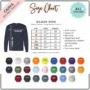 Editable Gildan 5400 Size + Color Chart