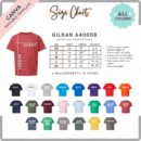 Editable Gildan 64000B Size + Color Chart