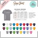 Editable Gildan 8000B Size + Color Chart