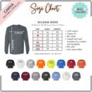 Editable Gildan 8400 Size + Color Chart