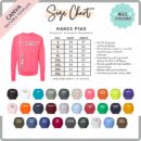 Editable Hanes P160 Size + Color Chart