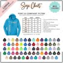 Editable Port & Company PC78H Size + Color Chart