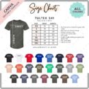 Editable Tultex 241 Size + Color Chart